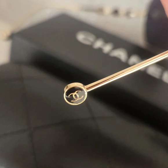 Chanel Gold and Black Sunglasses - Picture 8 of 9